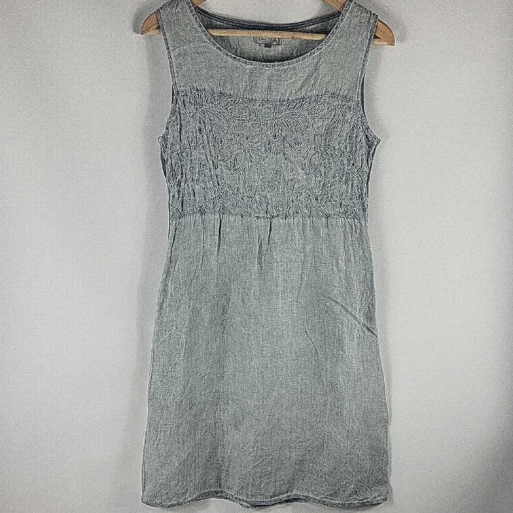 Lina Tomei Linen Sleeveless Dress Size Small